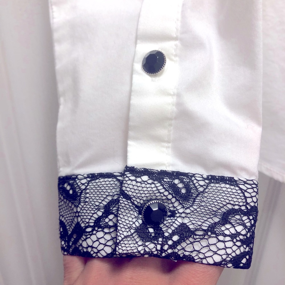 Buttoned Down White Small Blouse NY&C